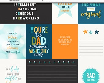 Father's Day Journal Cards: Dad Quotes, Scrapbook Dividers (Digital Download)