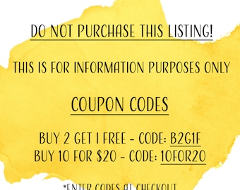 Buy 2 Get 1 Free Etsy Coupon DO NOT PURCHASE! Just Copy Code and Enter at Checkout Etsy Discount - One Item Free Digital Scrapbook Supplies