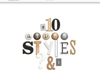 Scrapbook Alphabet Clipart: 10 Neutral Letter Styles (Digital PNG)
