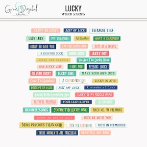 Lucky Quote Good Luck Digital St Patricks Day Stickers Irish Luck Digital Word Art Lucky PNG Lucky Digital Lucky Clipart Digital Word Tags