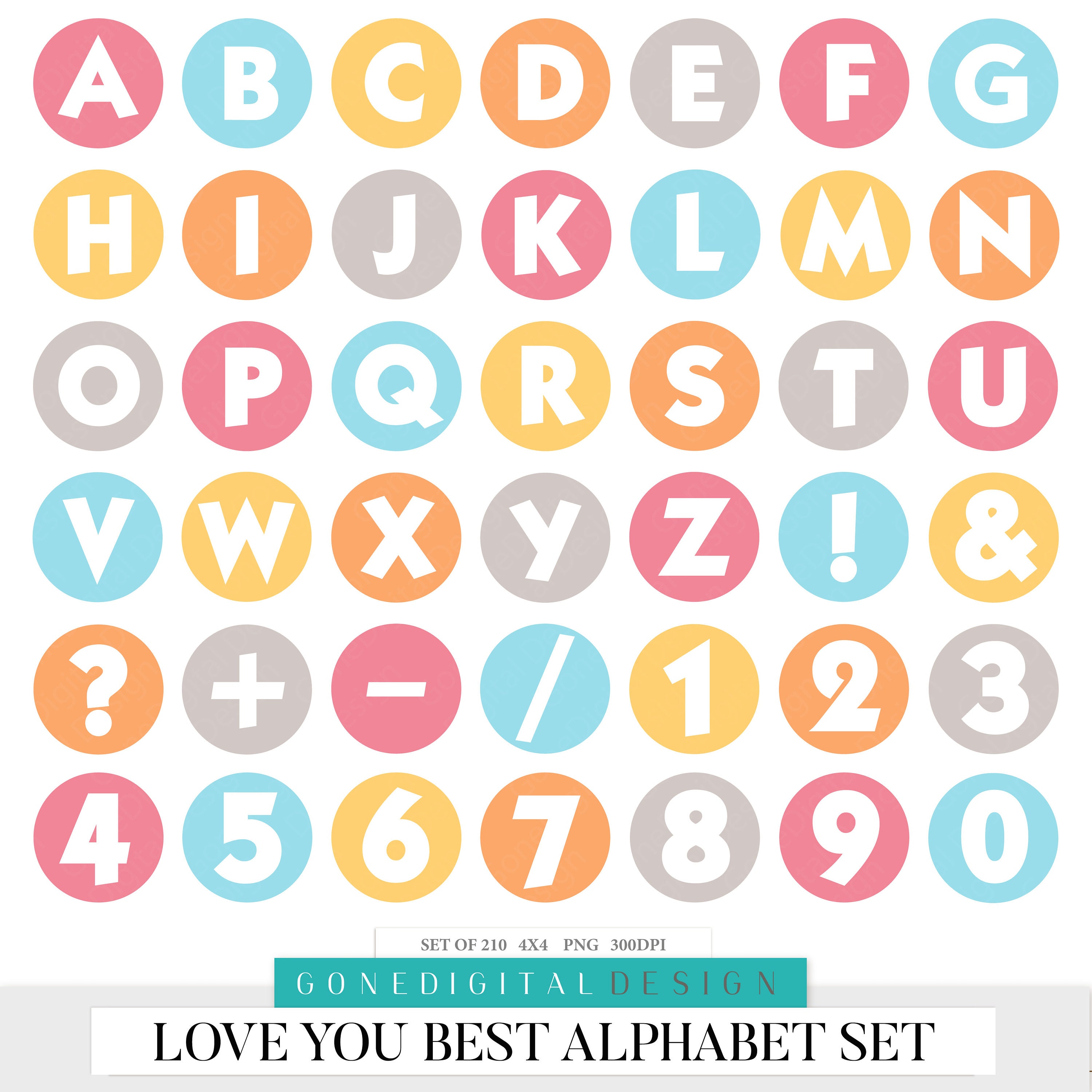 Love Digital Letters Alphabet & Numbers Valentine's Digital