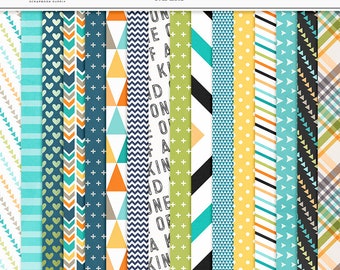 Dad Digital Paper Pack: Scrapbook Patterns (Digital Download)