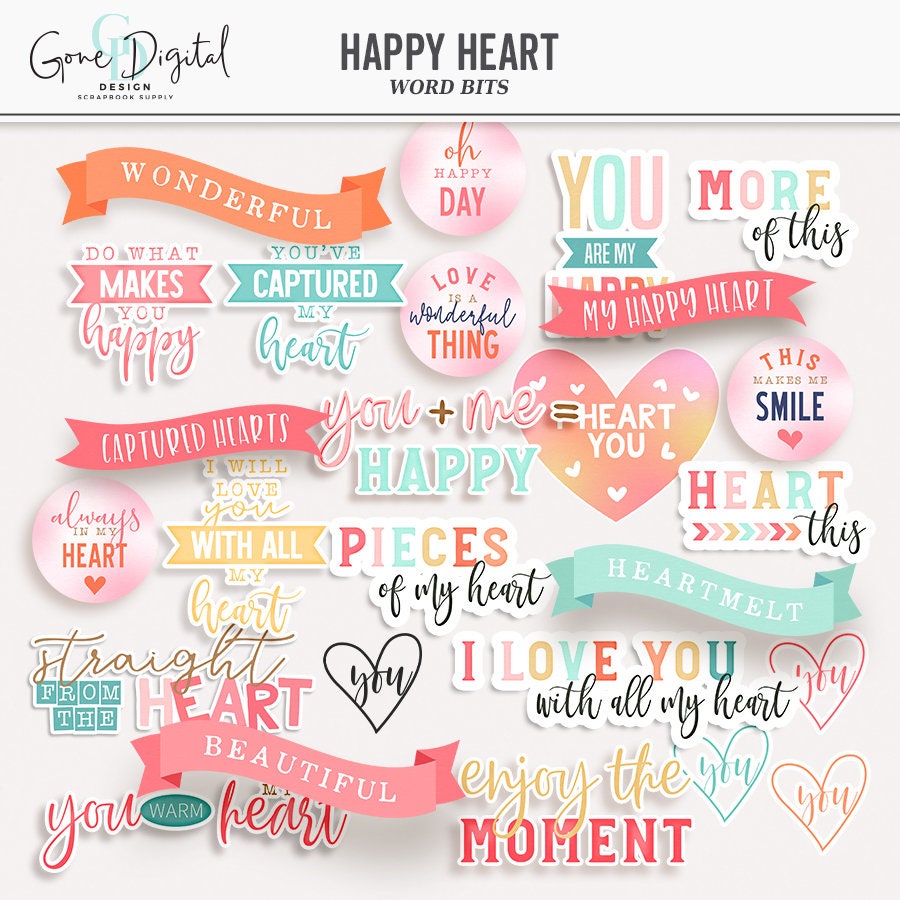 Cute Love Stickers, Unique Designs