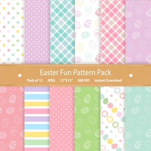 Easter Digital Paper Pack Easter Paper Easter Scrapbook Digital Scrapbook Paper Printable Easter Patterns Easter Egg Commercial Use Blue