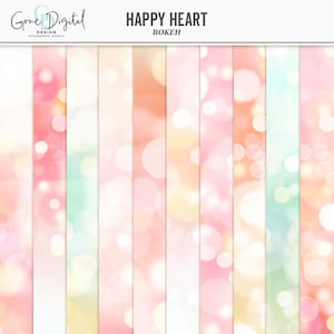 Bokeh Digital Paper Love Digital Ombre Paper Bokeh Background Scrapbook Paper Digital Pattern Bokeh Hearts Bokeh Overlay Bokeh Lights Papers