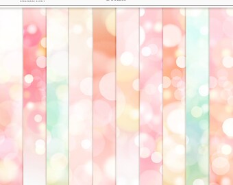 Love Bokeh Digital Paper: Ombre Hearts Backgrounds (Digital Download)