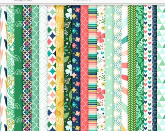 Lucky Green Digital Paper: St Patrick's Day Scrapbook Patterns (Digital Download)