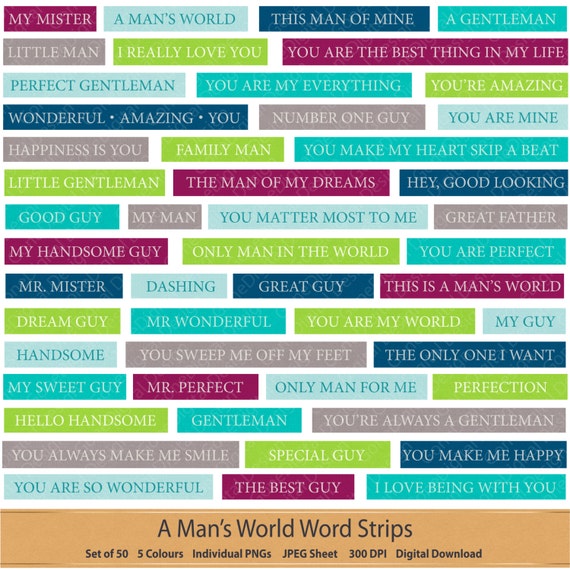 Download Boys Digital Word Stash Purple And Green Man Clipart Fathers Etsy