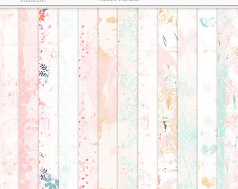 Love Digital Scrapbook Paper: Grunge Texture Pack (Digital Download)