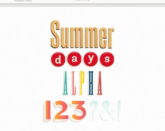 Summer Days Alphabet Clipart: PNG Letter Set (Digital Download)