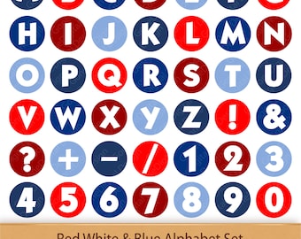 Digital Alphabet Red White And Blue Independence Letter Art Boy Digital Alphabet Fourth of July Printable Alphabet Patriotic Letters Clipart