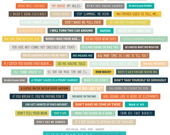 Dad Quotes Word Strips: Sarcastic Dad Sayings (Digital PNG, PDF)