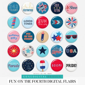 Digital Fourth of July Bundle Save Coupon July 4th Fun America Independence Day Scrapbook Collection USA Digital Paper Scrapbook Stickers image 3