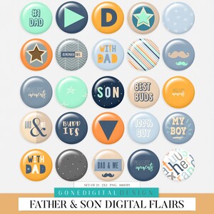 Digital Dad Bundle Fathers Day Bundle & Save Scrapbook Bundle Discount Dad Clipart Father Son Elements Bundle Digital Dad Scrap Supplies Kit image 3