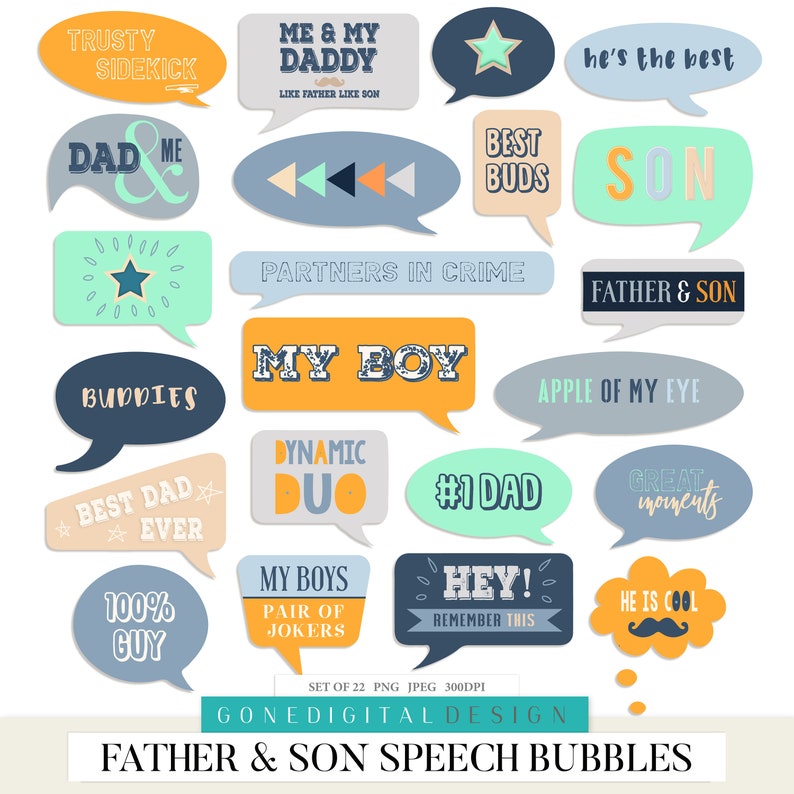 Father & Son Scrapbook Kit: Dad Clipart, Papers, Elements (Digital Download) image 6