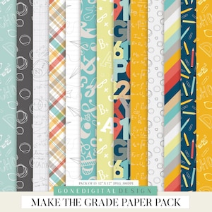 Digital School Papers School Pattern School Scrapbook Paper Back to School Printable Digital School Supplies College Background Papers