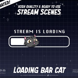 3x Animated Scenes Loading Bar Cat / Kitten / Black / Cute / Dark ...
