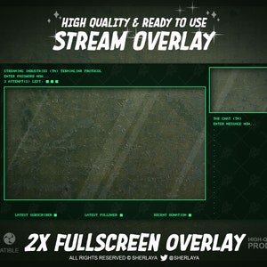 3x Stream Overlay Retro Terminal Green / Vintage / VGA / Pixelart / DOS / Terminal / Computer / Fallout / Apocalypse / Atomic image 3