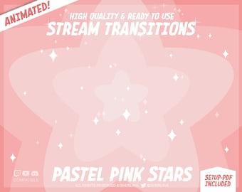1x Stinger Transition Pastel Pink Stars / Twitch / Glossy / Pastel / Cute / Kawaii / Overlay / Stinger / Star / Pink / Scenes