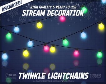 2x Animated Stream Decoration Twinkle Lightchain Colorful / Christmas / Advent / Winter / Xmas / Season / December / Cozy / Lights