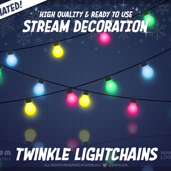 2x Animated Stream Decoration Twinkle Lightchain Colorful / Christmas / Advent / Winter / Xmas / Season / December / Cozy / Lights