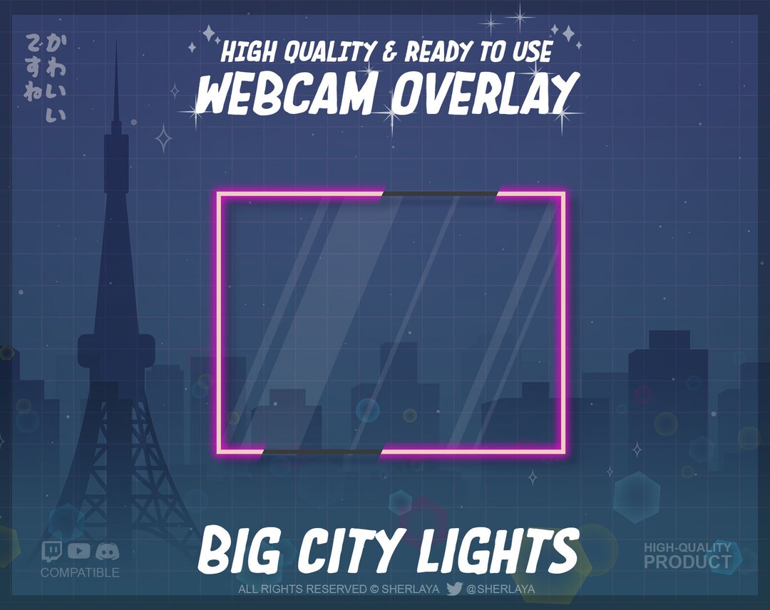 2x Camera Overlay Big City Lights PINK Cute / Pastel / Frame / Border ...