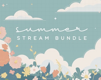 Twitch Summer Stream Package / Pastel / Cootagecore/ Turquoise/ Spring / Mint / Overlay / Kawaii / Dreamy / Animated