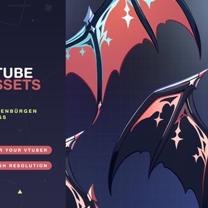 2x Vtuber Assets Transylvania Wings / Vtube / Vtubing / Twitch / Kawaii / Manga / Cute / Vampire / Angel / Feathers / Bat / Demon