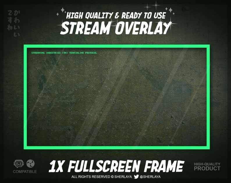 3x Stream Overlay Retro Terminal Green / Vintage / VGA / Pixelart / DOS / Terminal / Computer / Fallout / Apocalypse / Atomic image 2
