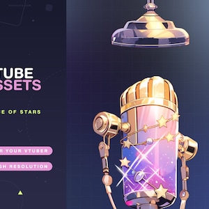 1x Vtuber Microphone Voice Of Stars / Pink / Assets / VTuber / Cute / Pink / Mint / Vtube / Kawaii