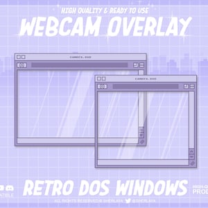 2x Webcam Overlaypastel Retro DOS Lavender / Pastel / Cute / Camera