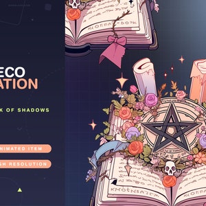 1x Animated Decoration Stream Asset / Halloween / Witchy / VTuber / Cute / Shadows / Wicca / Vtube / Kawaii