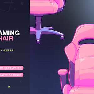 2x Vtuber Gaming Chair Pinky Swear / Purple / Assets / VTuber / Cute / Pink / Mint / Vtube / Kawaii