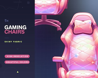 5x Vtuber Gaming Chairs Shiny / Pink / Assets / VTuber / Cute / Pink / Mint / Vtube / Kawaii