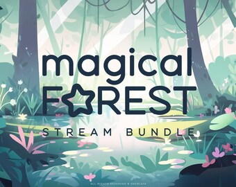 Twitch Magical Forest Package / Pastel / Cootagecore/ Turquoise / Spring / Purple / Overlay / Kawaii / Dreamy / Animated / Summer