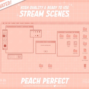 4x Stream Screens Peach Perfect Retro / Cute / Pastel / Frame / Border / Camera / Kawaii / Twitch / Pixel / Stream