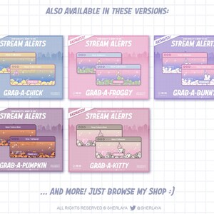 Grab Overlay 7x Animated Alerts Grab A Chick / Fun Fair / Pastel / Overlay / Border ...
