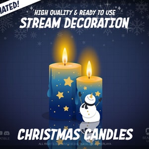 1x Animated Stream Decoration Christmas Candle Snowman / Christmas / Advent / Winter / Xmas / Season / December / Cozy / Snowfall