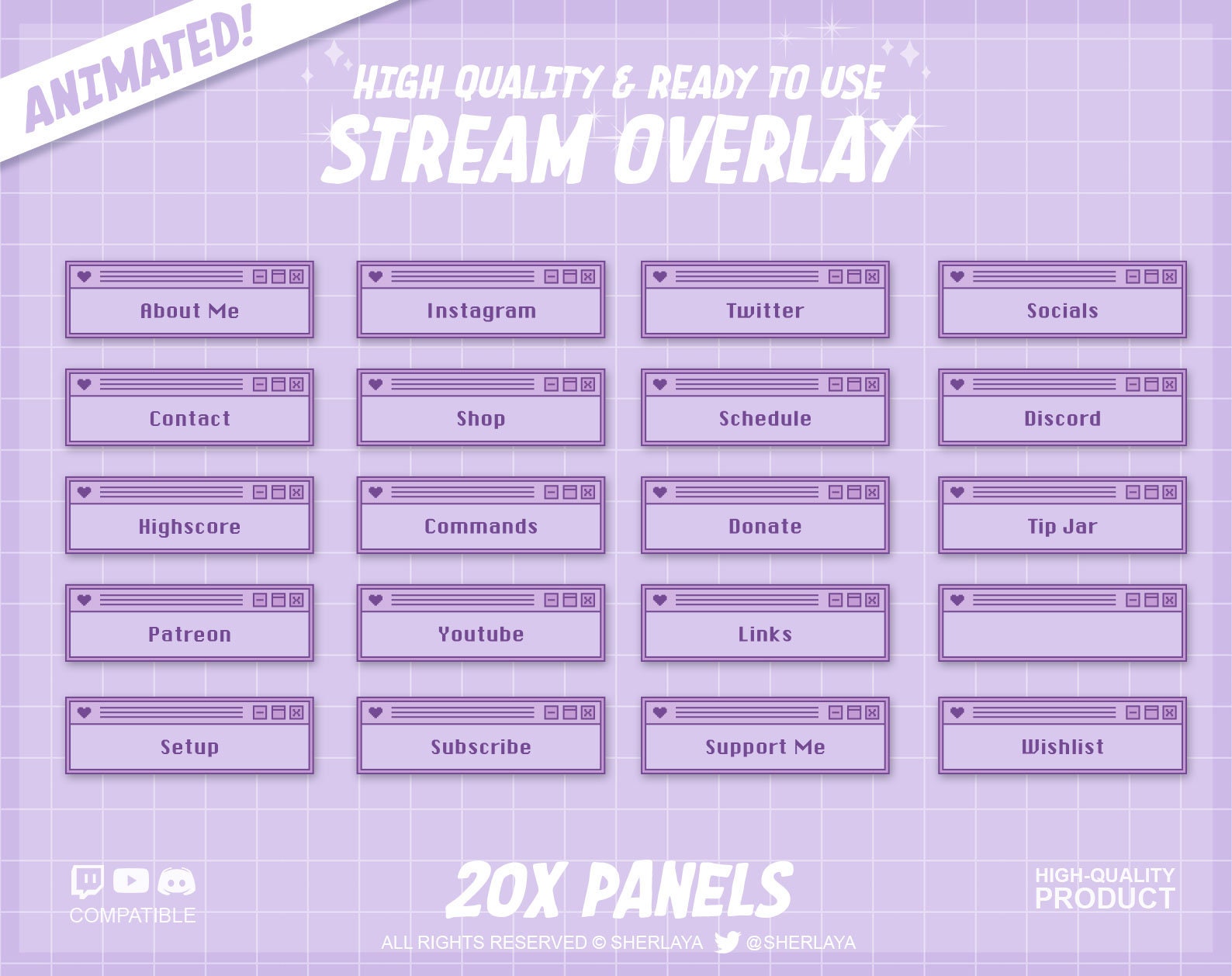 Animated Overlay Sweet Lavender Overlay COMPLETE PACK Retro / Cute ...
