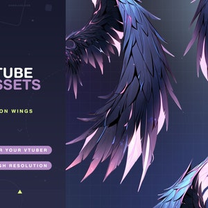 Vtuber Assets Demon Wings / Vtube / Vtubing / Twitch / Kawaii / Manga / Cute / Angel / Watercolor / Feathers