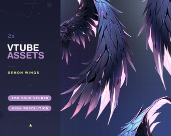 Vtuber Assets Demon Wings / Vtube / Vtubing / Twitch / Kawaii / Manga / Cute / Angel / Watercolor / Feathers