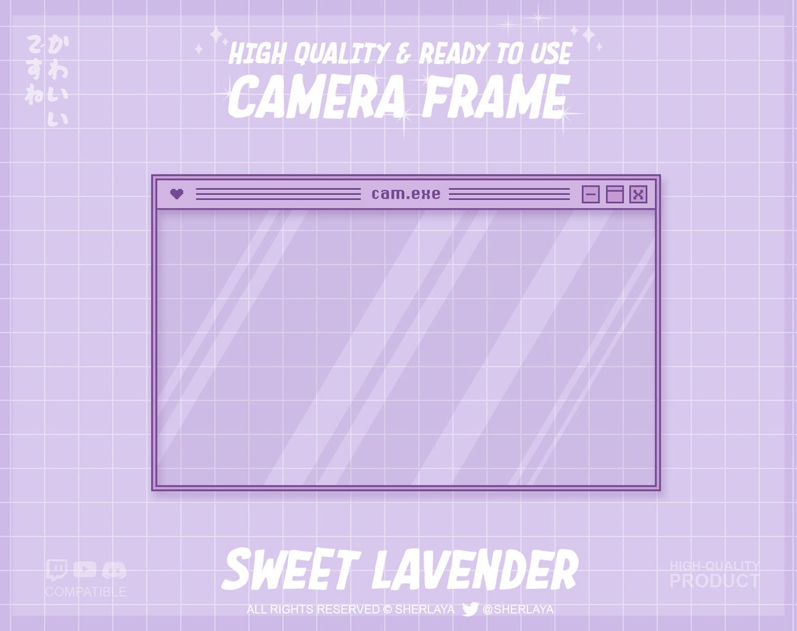 Webcam Overlay Sweet Lavender Windows / Pastel / Border / Pixel / Retro ...