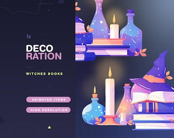 1x Animated Decoration Halloween Stream Asset / Samhain / Witchy / VTuber / Cute / Shadows / Wicca / Vtube / Kawaii