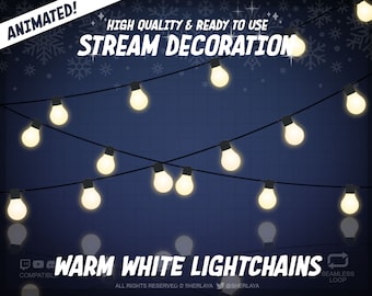 2x Animated Stream Decoration Warm White Lightchains / Christmas / Advent / Winter / Xmas / Season / December / Cozy / Lights
