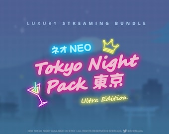 Animated Overlay Neo Tokyo Night ULTRA EDITION / Cute / Pastel / Lo-Fi / Japan / Camera / Kawaii / Twitch / Pixel / Computer / Lofi / Neon