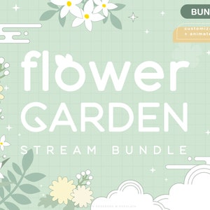 Twitch Flower Garden Stream Package Celestial / Cherry Blossom / Spring / Pastel / Mint / Overlay / Kawaii / Twitch / Animated / Clouds