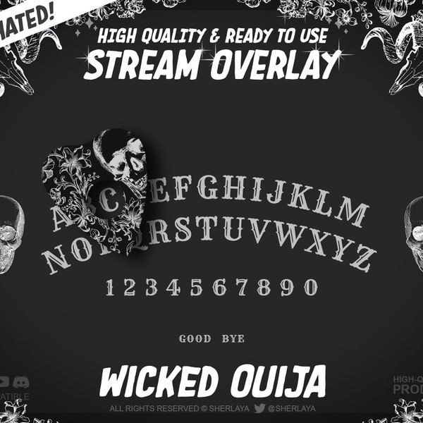 Animated Overlay Wicked Ouija / Board / Halloween / VTuber / VTuber friendly / Wicca / Halloween / October / Horror / Skull / Hallows Eve