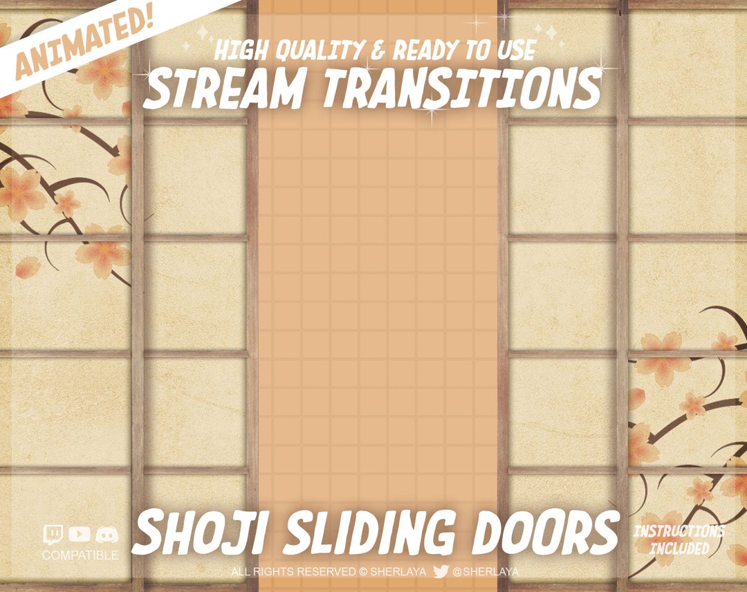 4x Stinger Transition Shoji Sliding Doors / Twitch / Japanese / Futon ...