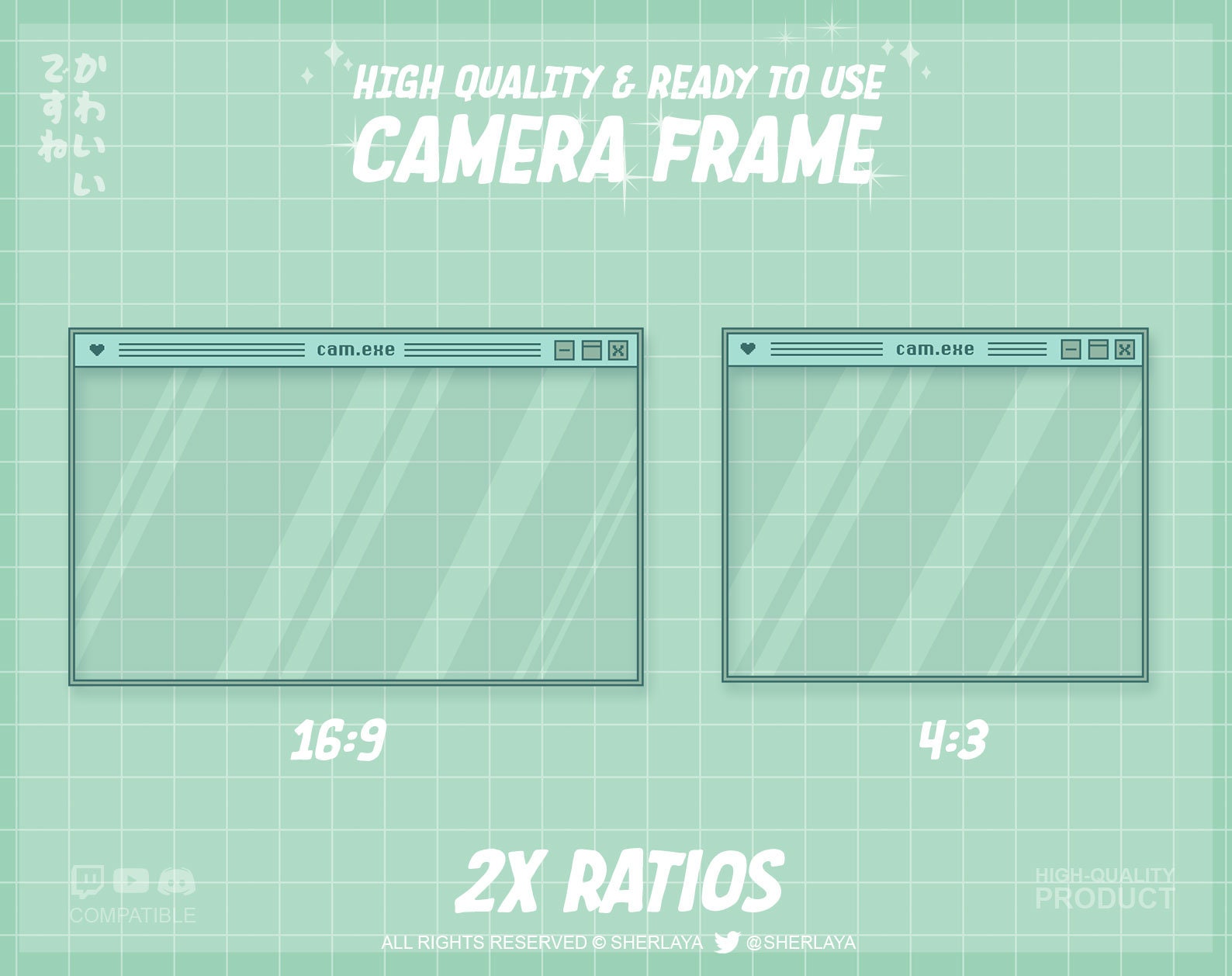 Webcam Overlay Mint Cream Windows / Pastel / Border / Pixel / Retro ...