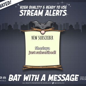 8x Animated Alerts Bat With A Message / Halloween / Alerts / Wicca ...